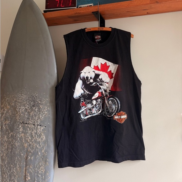 Vintage HAR’EY DAVIDSON Polar Bear Canads 1999 Tank Top Pirates XL - Picture 1 of 6